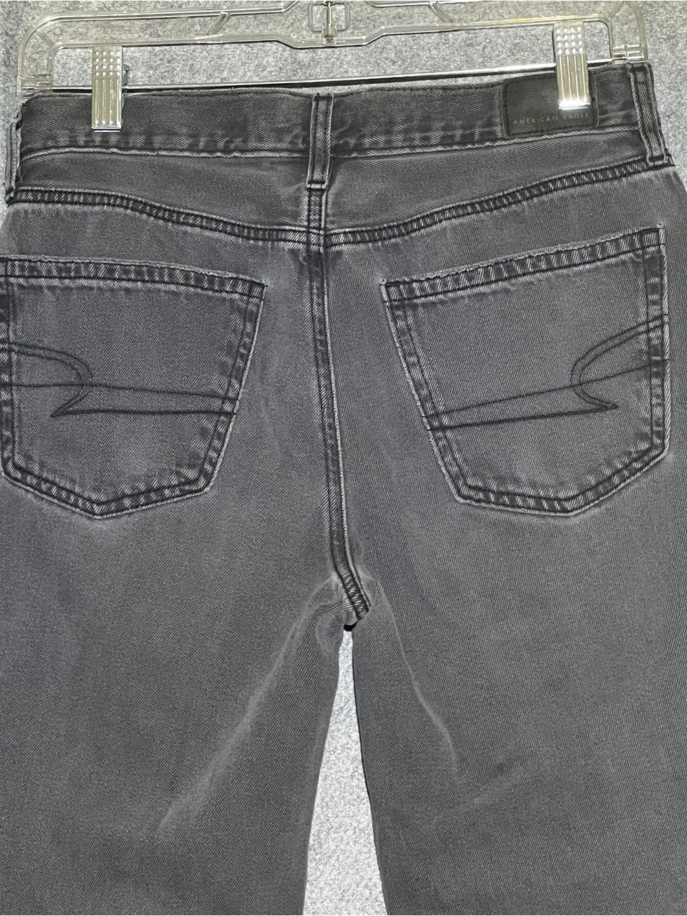 American Eagle Super High-Waisted Wide Leg Jeans Faded Black Size 2 Regular - Picture 6 of 16